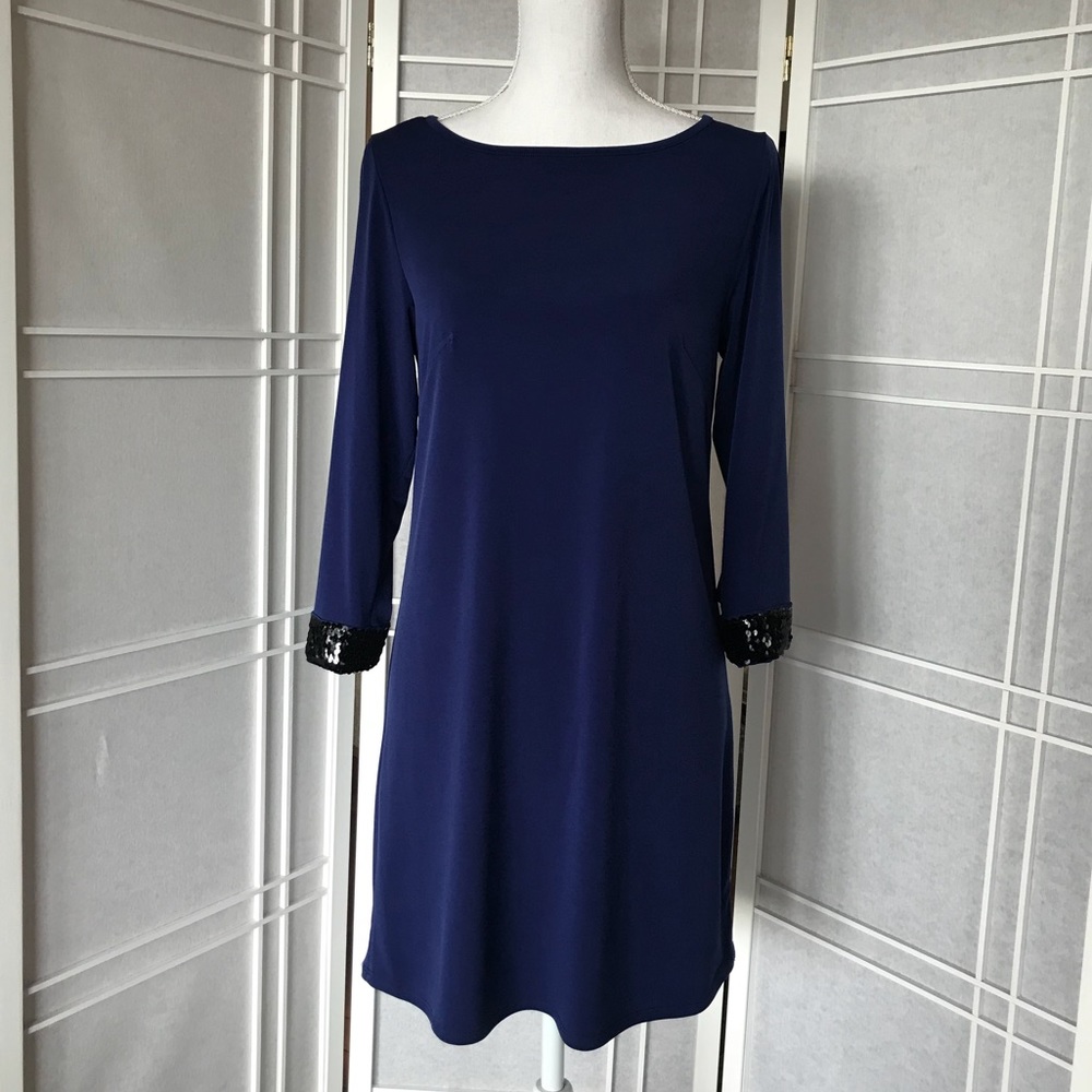 Like New 💙 Royal Blue 🖤 Black Sequin Cuff Dress